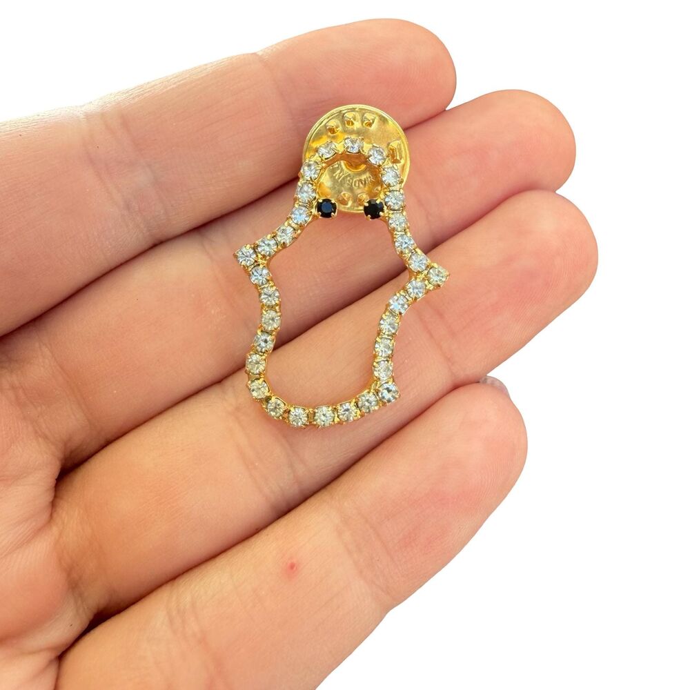 Vintage Jewelry Rhinestone Ghost Pin Halloween Jewelry